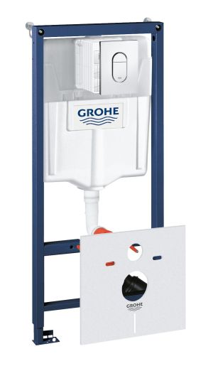 Комплект инсталляции для унитаза, GROHE Rapid SL 4 в 1 с панелью смыва Arena Cosmopolitan, хром (38929000)
