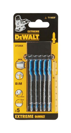 Пилка для лобзика DEWALT EXTREME DT2054, по металлу, BiM, 82 x 55 x 1.5 x 4 мм, T118EOF, 5 шт.