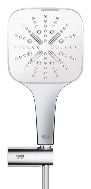 Душевой набор GROHE Rainshower SmartActive 130 Cube, 3 режима, 1500 мм, 9,5 л/мин, белая луна (26588LS0)