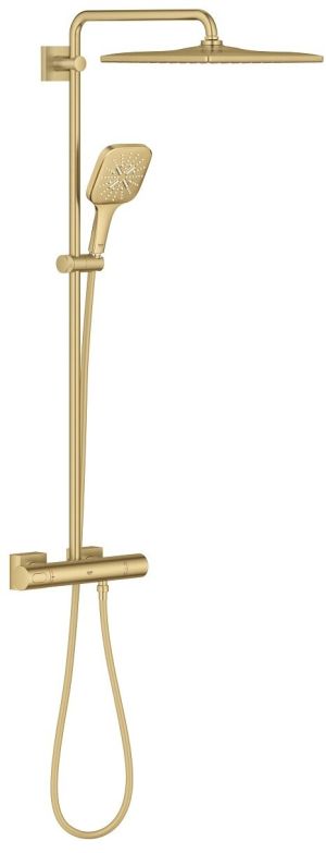 Душевая система GROHE Rainshower SmartActive 310 Cube с термостатом для душа, холодный рассвет матовый (26837GN0)