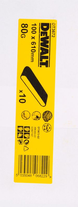 Шлифленты DEWALT DT3672, 100 x 610 мм, 80G, 10 шт.