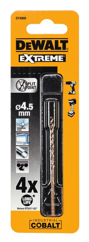 Сверло DEWALT DT4905, по металлу COBALT 5%, 4.5 x 80 x 46 мм